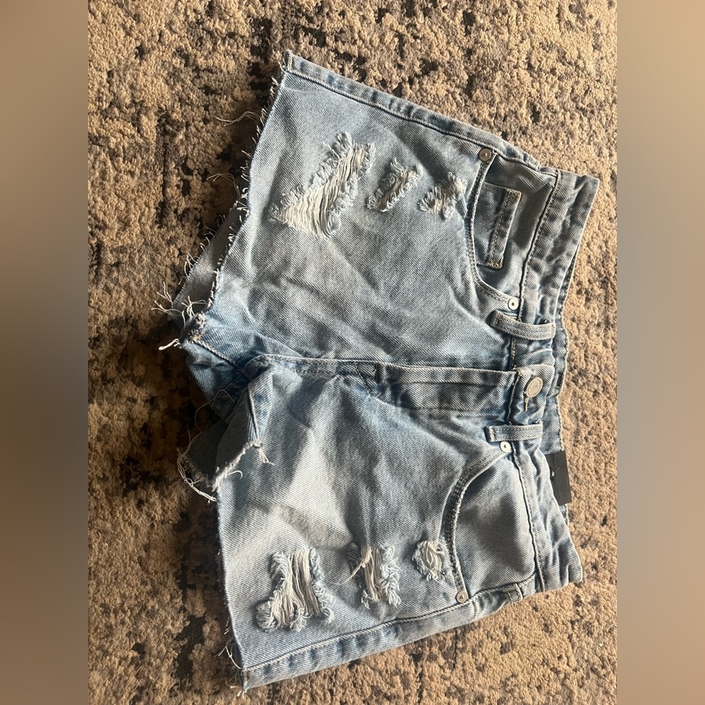 vintage hi rise blue shorts “the barrow” vintage brand size 25 (blanknyc)